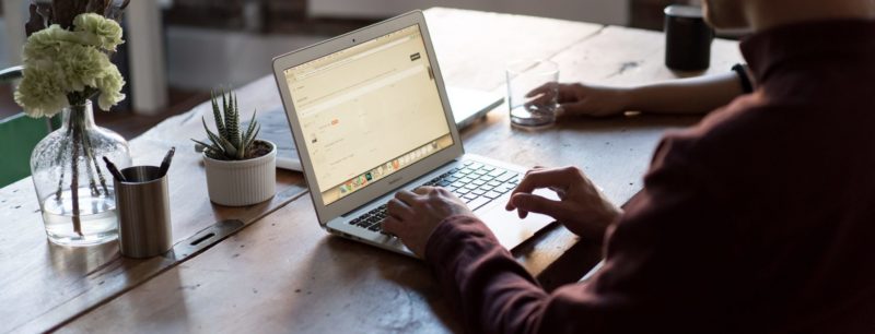 User interface on laptop