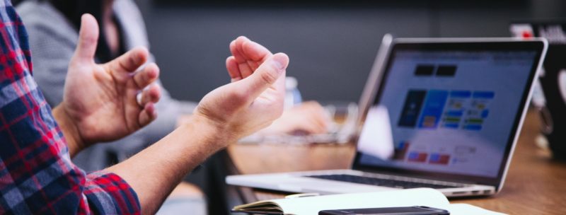 Man explaining user interface to enhance user experience